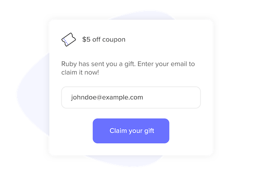 Referral recipient claiming a reward interface